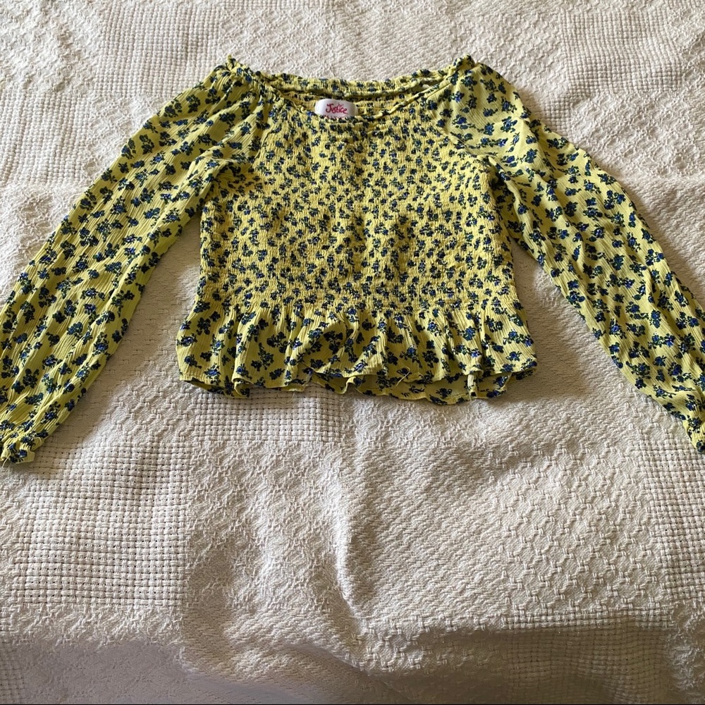 Yellow Ruffled Justice top